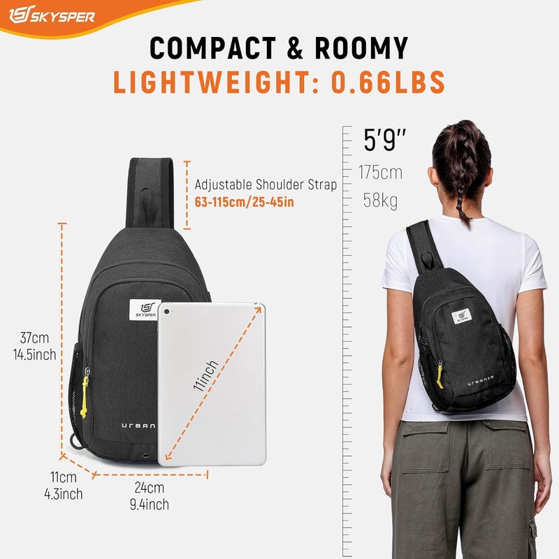 SKYSPER Sling Bag Anti Theft Crossbody Bag RFID Lightweight Travel Shoulder Chest Bag for Hiking Walking - Image 2